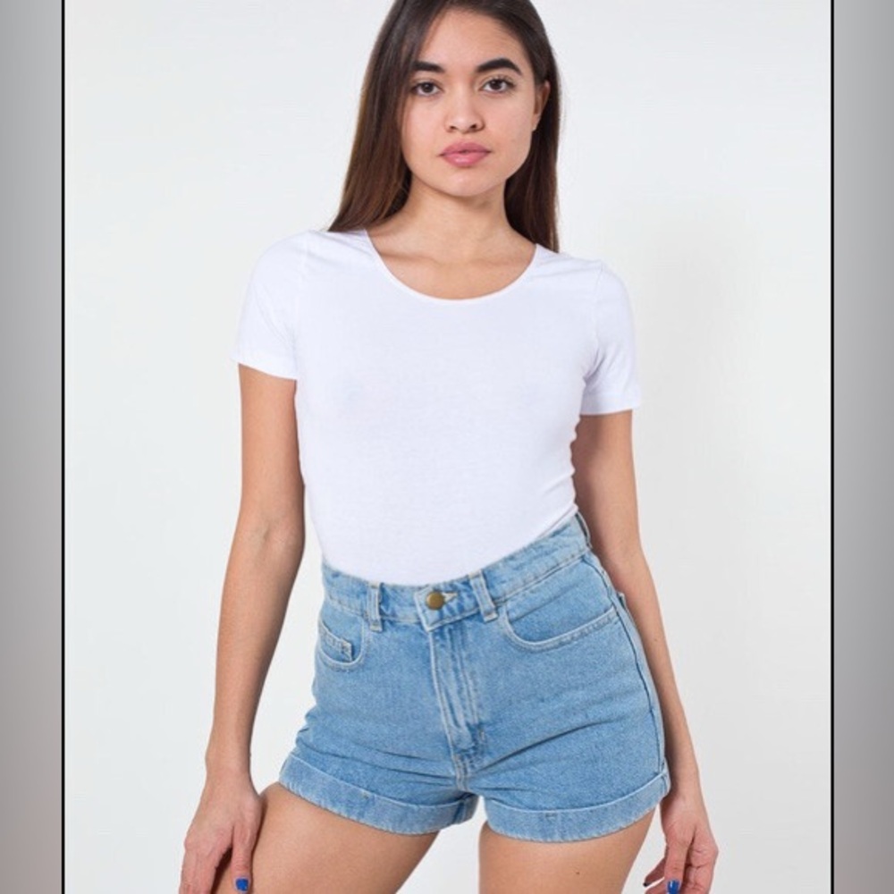 Vintage American Apparel High-Waist Jean Cuff Shorts